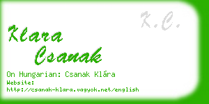 klara csanak business card